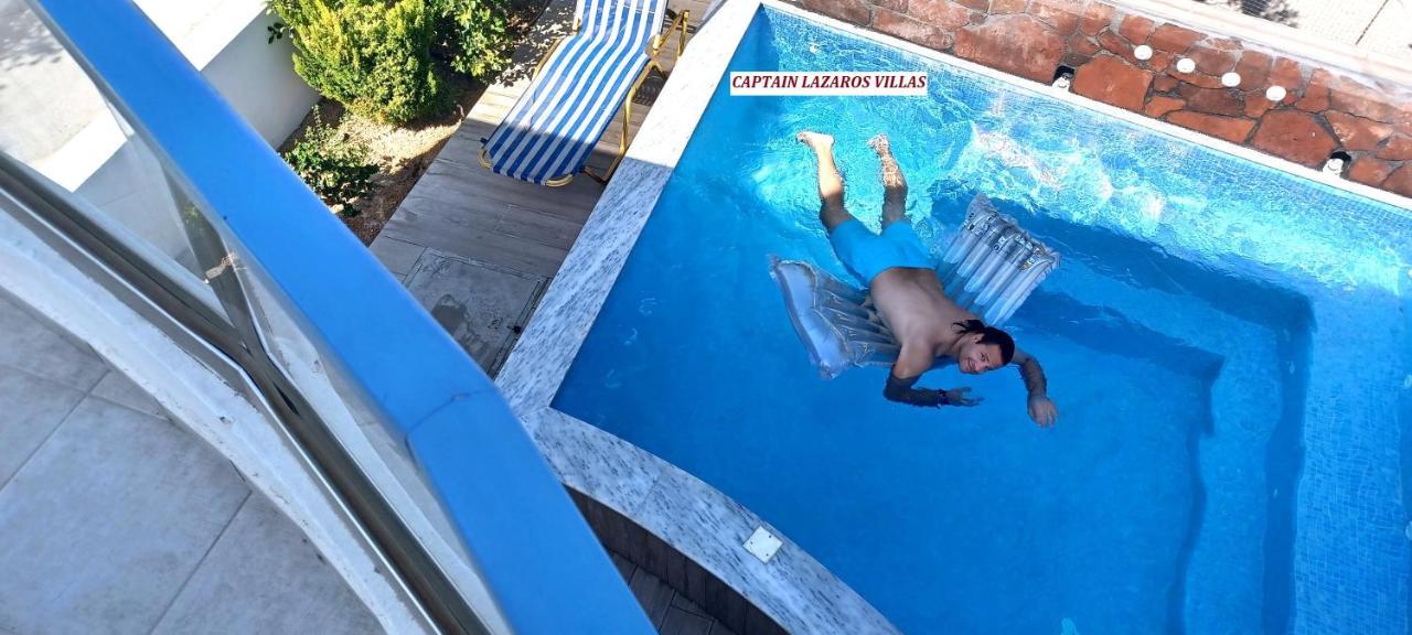 Located By The Sea One Beachfront Private Captain Lazaros Pool Villa With Loft In 750Sqm Spacious Private Plot-Jacuzzi-Sunrelax-Furnished Terace-Gazebo-Private Parking,Sleep 3 Adults And 2 Children, Just Steps From The Black Beach-Seaview Перисса Экстерьер фото
