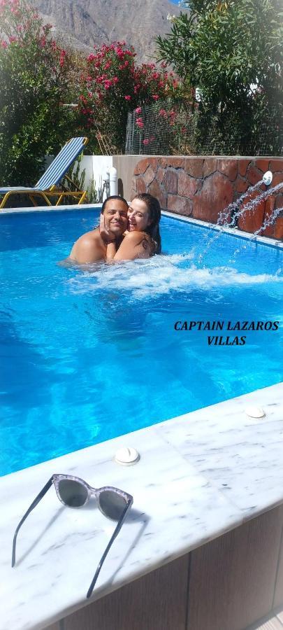 Located By The Sea One Beachfront Private Captain Lazaros Pool Villa With Loft In 750Sqm Spacious Private Plot-Jacuzzi-Sunrelax-Furnished Terace-Gazebo-Private Parking,Sleep 3 Adults And 2 Children, Just Steps From The Black Beach-Seaview Перисса Экстерьер фото