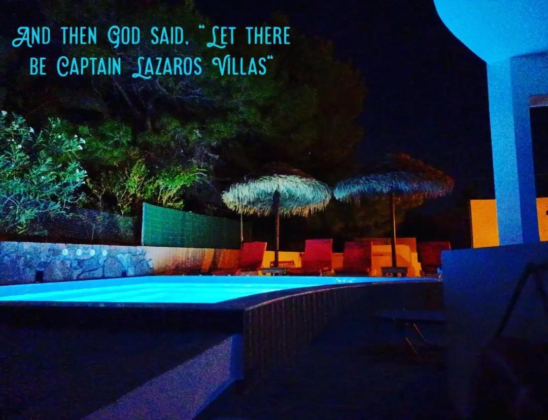 Located By The Sea One Beachfront Private Captain Lazaros Pool Villa With Loft In 750Sqm Spacious Private Plot-Jacuzzi-Sunrelax-Furnished Terace-Gazebo-Private Parking,Sleep 3 Adults And 2 Children, Just Steps From The Black Beach-Seaview Перисса Экстерьер фото