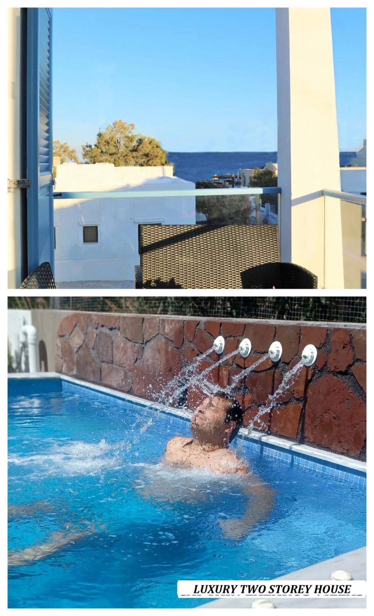 Located By The Sea One Beachfront Private Captain Lazaros Pool Villa With Loft In 750Sqm Spacious Private Plot-Jacuzzi-Sunrelax-Furnished Terace-Gazebo-Private Parking,Sleep 3 Adults And 2 Children, Just Steps From The Black Beach-Seaview Перисса Экстерьер фото